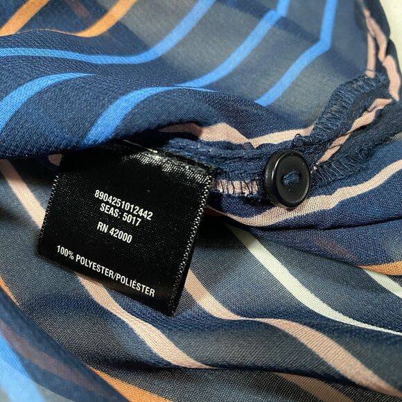 Attention Women's Plus Sz 3X Black Sheer Button Down Top Stripes Artsy Unique - Picture 5 of 9